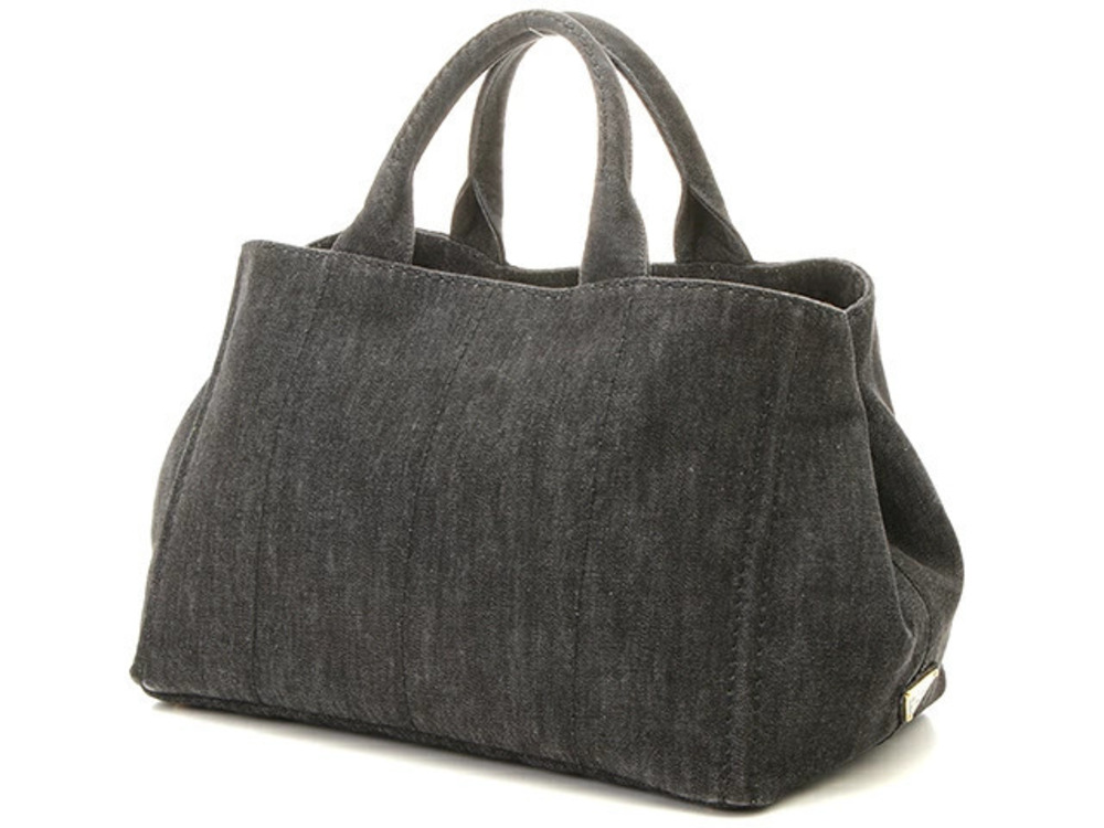 Prada black Canapa denim bag Black